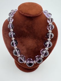 Estate Art Deco Style Briolette Crystal Necklace