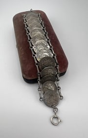 Antique Silver Coin Bracelet Repubblica San Marino
