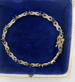 Diamond Ruby & Sterling Silver Tennis Bracelet