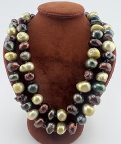 Estate Cultured Baroque Tahitian Pearl Necklace