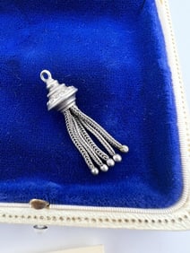 Antique 19th C Sterling Silver Tassel Pendant