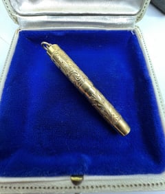 Antique 14kt Gold Chatelaine Sewing Needle Case