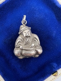 Antique Chinese Export Silver Necklace Pendant