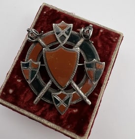 Antique Impressive Scottish Agate Silver Pendant