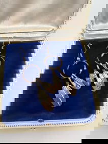 Vintage Native American Sterling & Brass Earrings