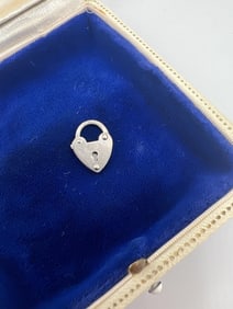 Vintage Sterling Silver Heart Padlock Clasp Charm
