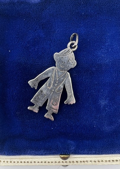 Sterling Silver Figural Pendant or Charm of a Boy (1 of 6)