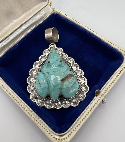 Native American Sterling & Turquoise Pendant (1 of 8)