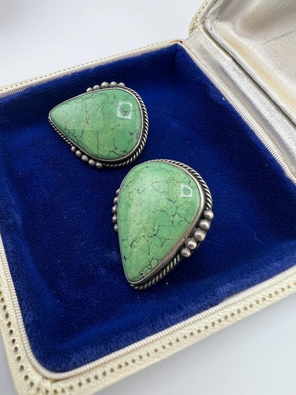 Native American Sterling & Turquoise Earrings (1 of 7)