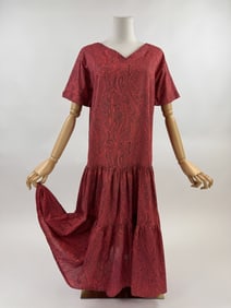 Vintage 1960s Pucci Red Paisley Cotton Day Dress
