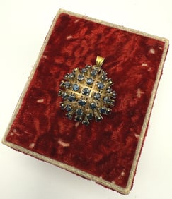 Vintage 1960s Dome Sapphire Sputnik Pendant