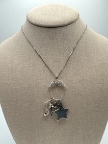 Vintage Sterling Silver Charm Necklace