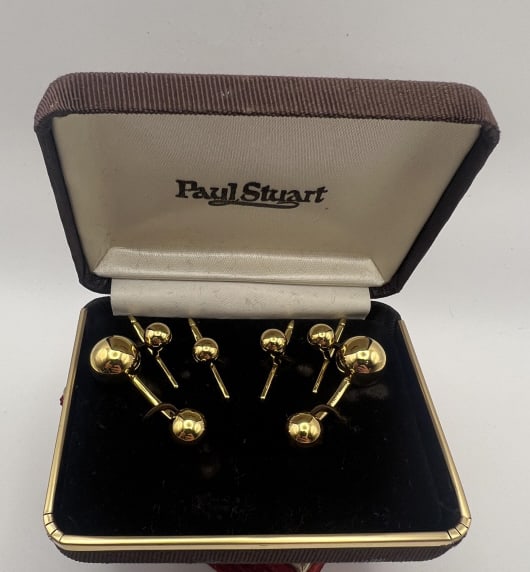 Paul Stuart Boxed Set of Gold Plated Cuff Links (1 of 4)