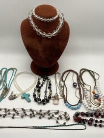 Antique Art Deco Faceted Rock Crystal Necklace