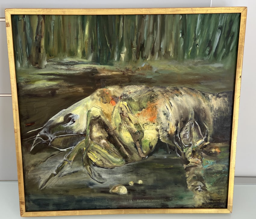 Mid Century Modern Cubist Signed Oil Painting: Mid Century Modern Cubist Style Abstract Signed Oil Painting. Custom framed. Signed bottom right corner " ESP vevs " measures 27 x 29 inches.