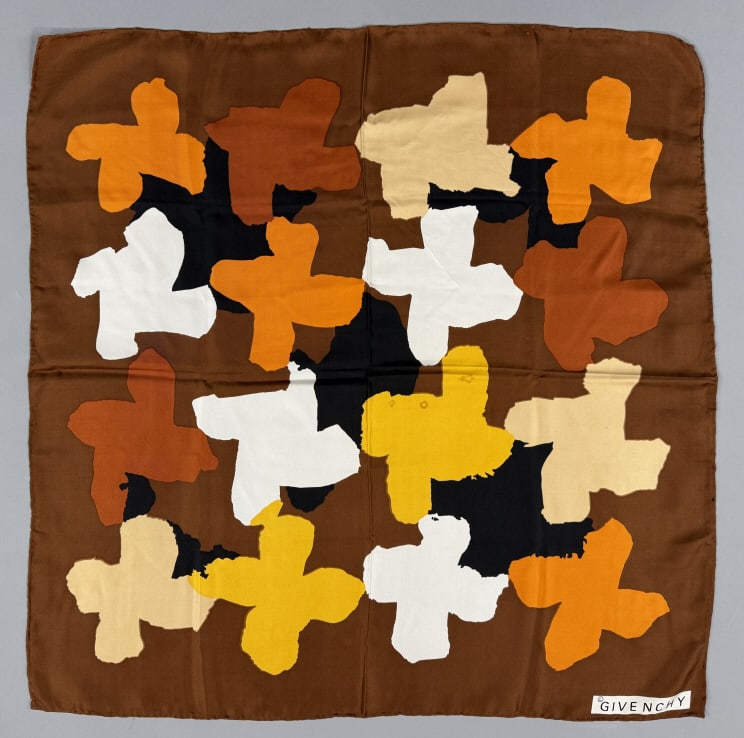 Vintage 1970s Givenchy Abstract Print Silk Scarf (1 of 5)