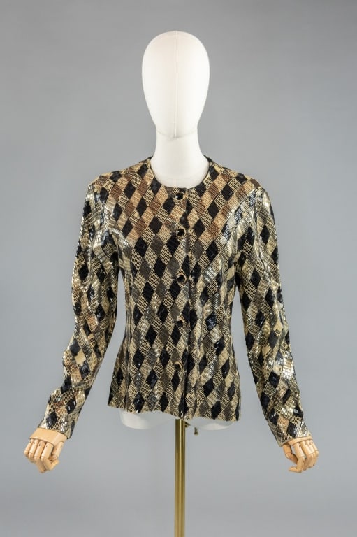 Vintage 1990s St. John Harlequin Cardigan Sweater (1 of 6)