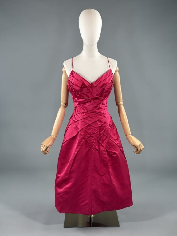 Vintage 1950s Robert Morton Silk Satin Party Dress (1 of 13)