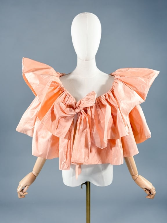 Vintage Lee Menichetti Pink Silk Taffeta Bolero (1 of 9)