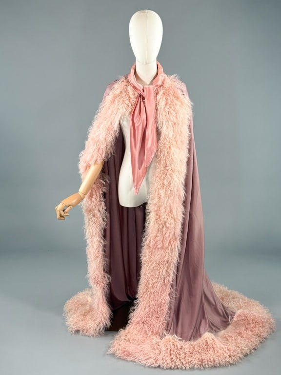 Vintage Lee Menichetti Mongolian Fur Jersey Cape (1 of 10)