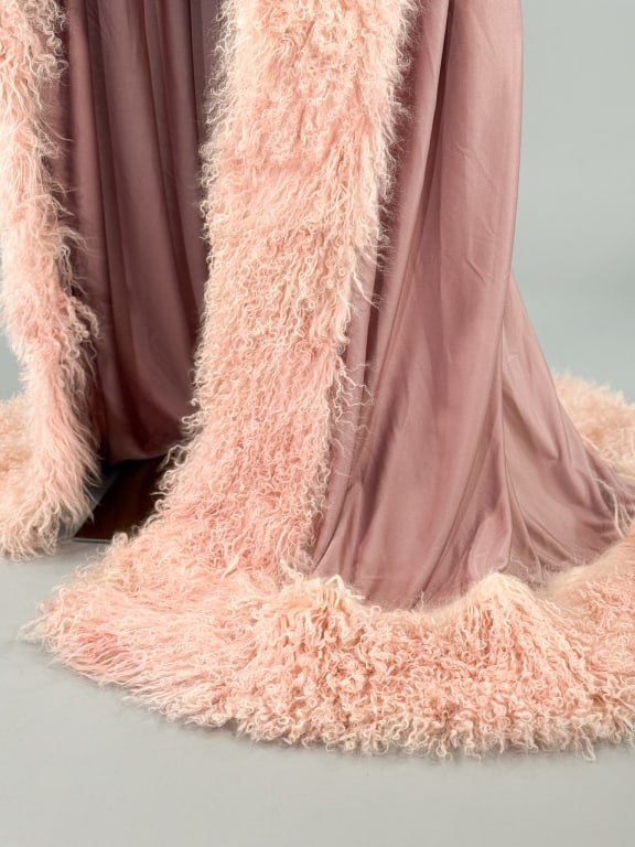 Vintage Lee Menichetti Mongolian Fur Jersey Cape - 4