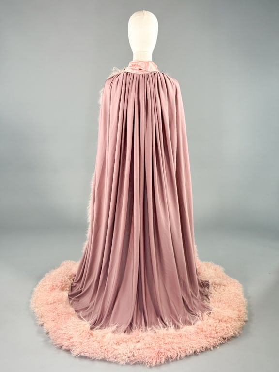 Vintage Lee Menichetti Mongolian Fur Jersey Cape - 7