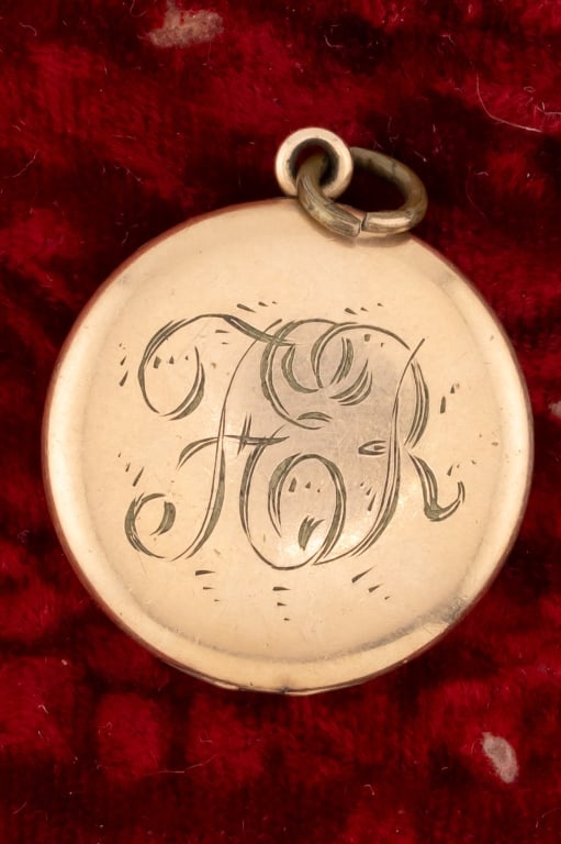 Antique C 1900 Gold Filled Locket Necklace Pendant: Antique C 1900 Gold Filled Locket Necklace Pendant. With chased engraved three letter monogram on the front. Measures 1.5 inches in length.