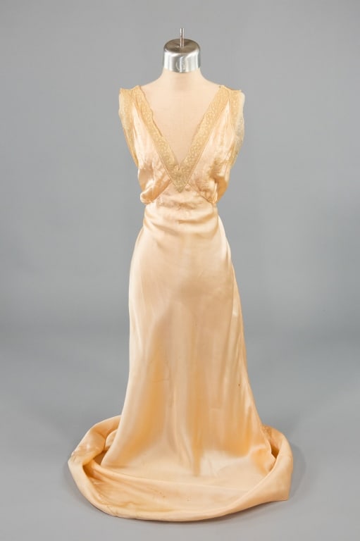 Vintage 1930s Pink Silk Slip Dress Night Gown (1 of 9)
