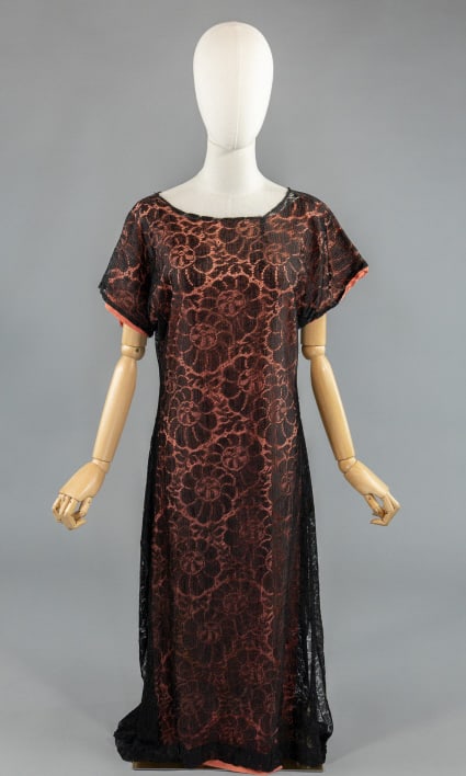 Antique 1920s Floral Lace Flapper Shift Dress (1 of 7)