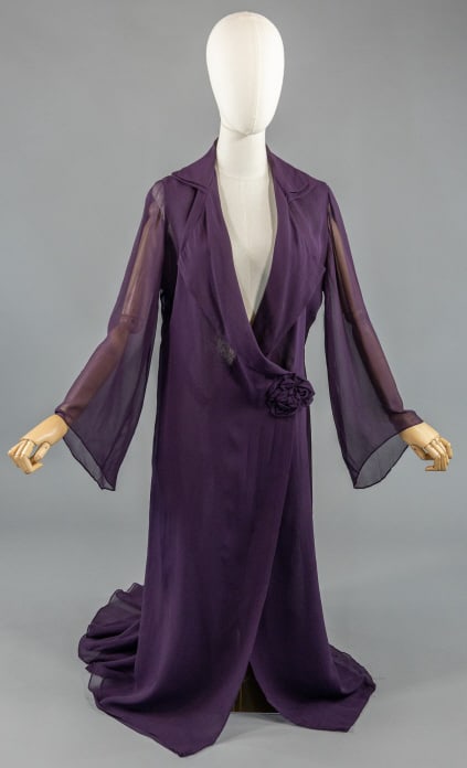 Vintage 1930s Deco Chiffon Boudoir Wrap Robe (1 of 10)