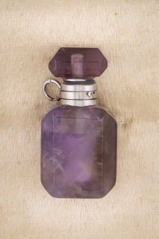 Carved Amethyst Perfume Bottle Necklace Pendant (1 of 7)
