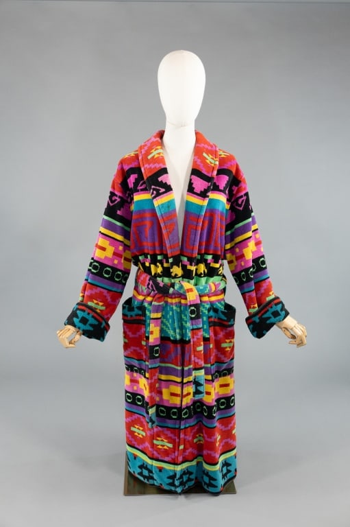 Vintage 1980s Terrycloth Printed Towel Robe (1 of 9)