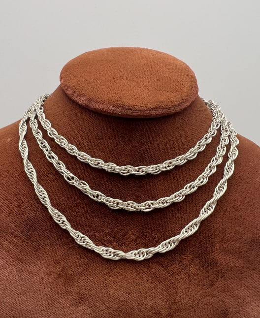 Vintage Italian Sterling Rope Chain Necklace (1 of 6)