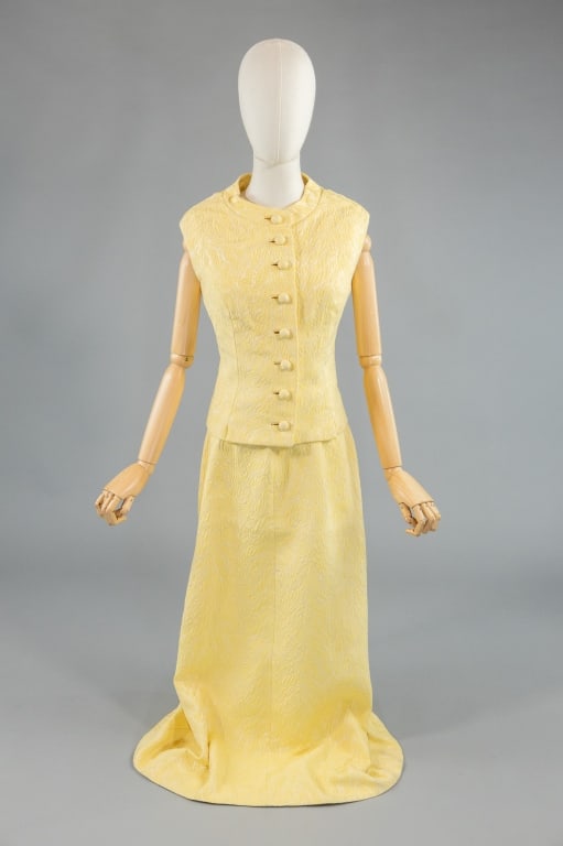 Vintage 1960s Yellow Textured Mod Dress Set (1 of 7)
