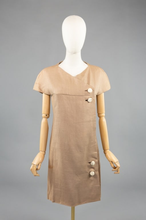Vintage 1960s Donald Brooks Beige Linen Dress (1 of 8)