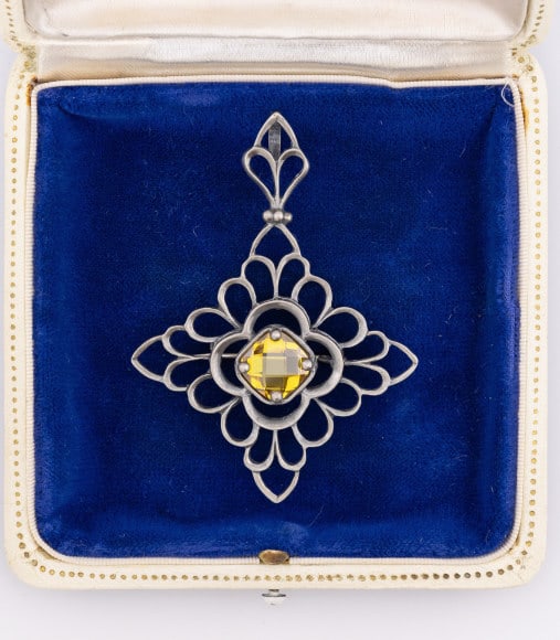 Sterling Silver & Briolette Citrine Pendant Brooch (1 of 7)