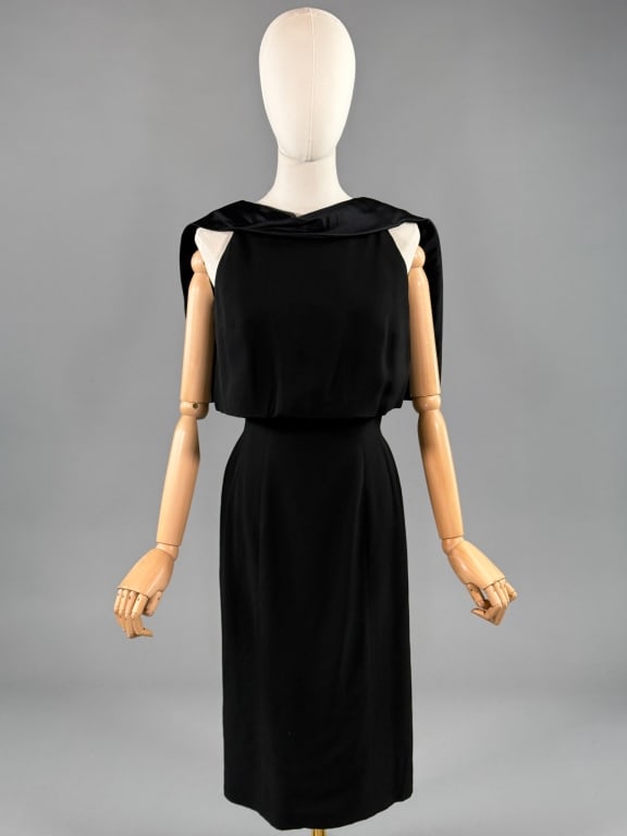 Vintage 1960s Estevez Wool Crepe Evening Dress (1 of 10)