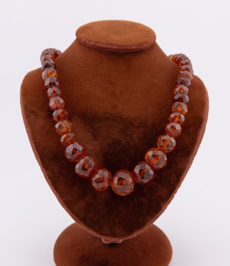 Estate Antique Hand Faceted Amber Bead Necklace (1 of 10)