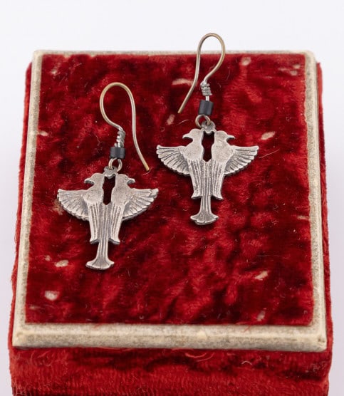 Pair of Vintage Sterling Egyptian Revival Earrings (1 of 8)