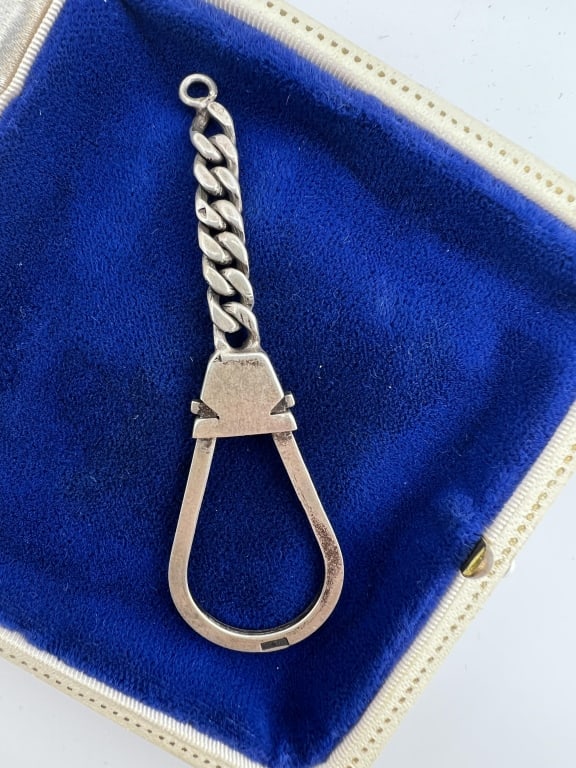 Vintage Sterling Silver Curb Link Charm Holder (1 of 6)