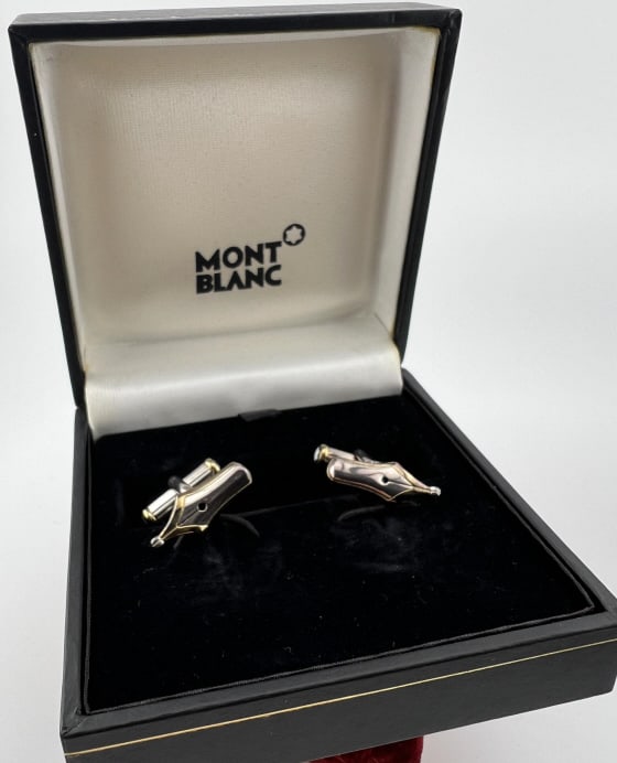 Pair of Mont Blanc Fountain Pen Motif Cuff Links (1 of 9)