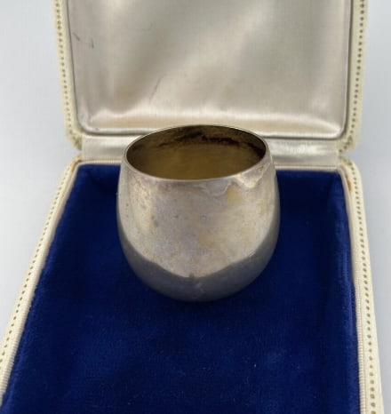 Antique Tiffany & Co Makers Sterling Shot Glass: Antique Tiffany & Co Makers Sterling Silver Shot Glass. Signed and hallmarked on the bottom. Measures 1.5 inches in height.