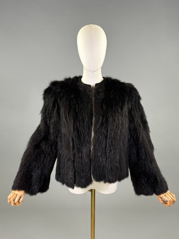 Vintage 1940s Brown Beaver Fur Coat Jacket (1 of 8)