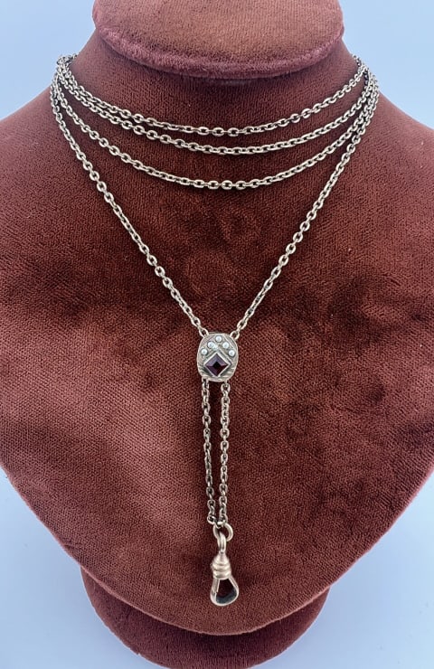 Antique 19th C 10kt Gold Slide Necklace Chain (1 of 7)