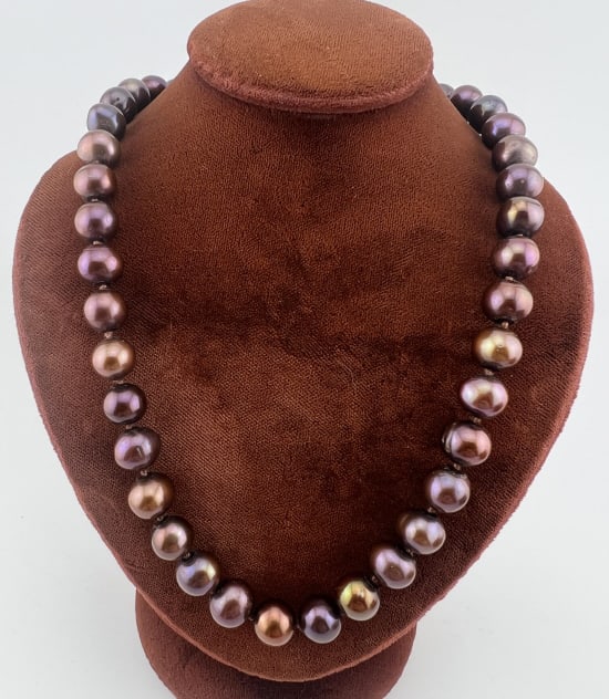 Estate 14kt Gold Cultured Tahitian Pearl Necklace (1 of 8)