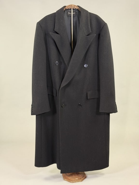 Vintage 1970s Fioravanti Black Wool Overcoat (1 of 5)