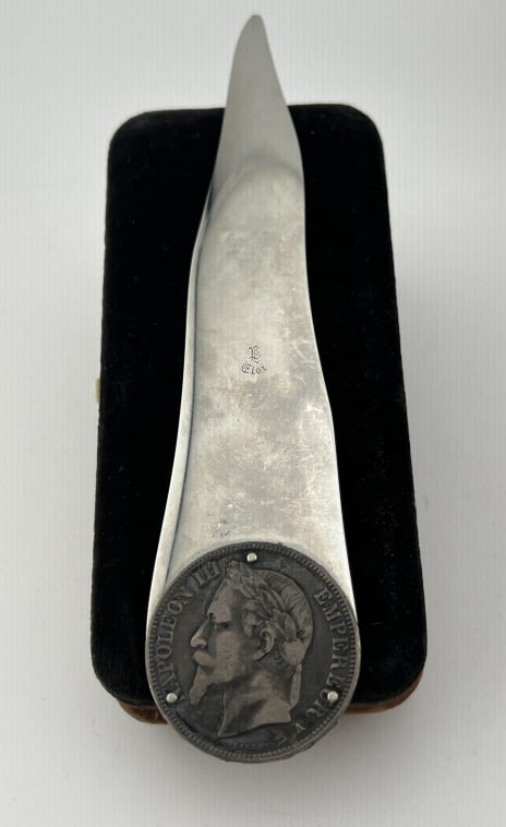 Antique 1868 French Napoleon III Silver Coin Mount (1 of 8)