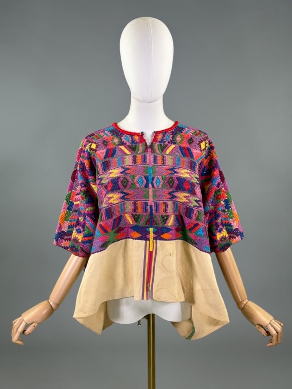 Vintage Rainbow Woven Guatemalan Huipil Top (1 of 7)