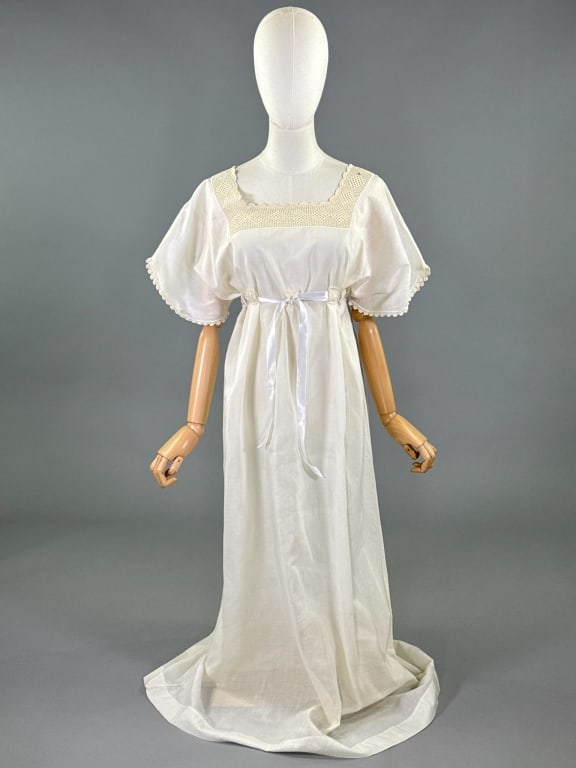 Antique Edwardian Cotton Crochet Shift Night Gown (1 of 12)