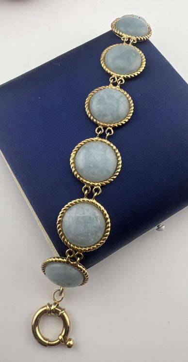 Gold Over Sterling Italian Made Moonstone Bracelet (1 of 8)